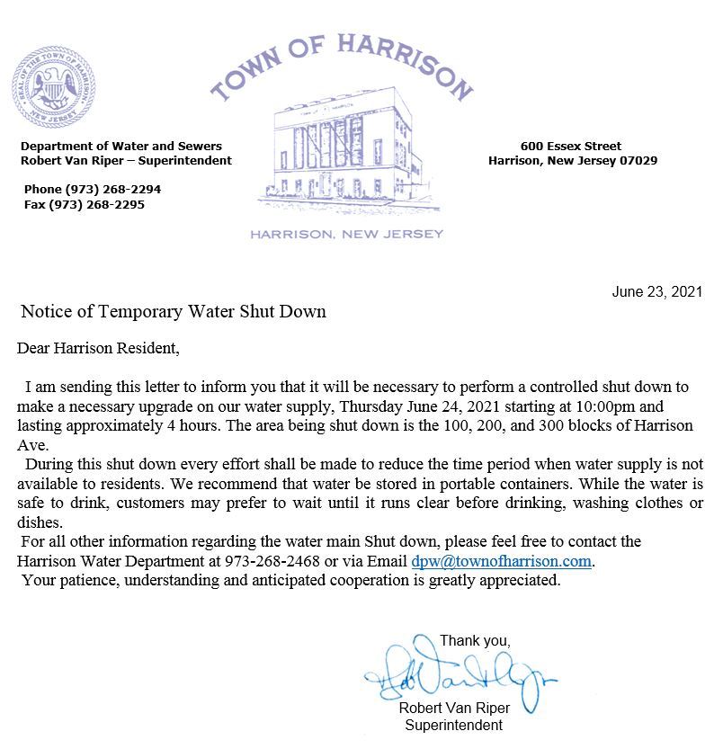 Temporary Water Shut off