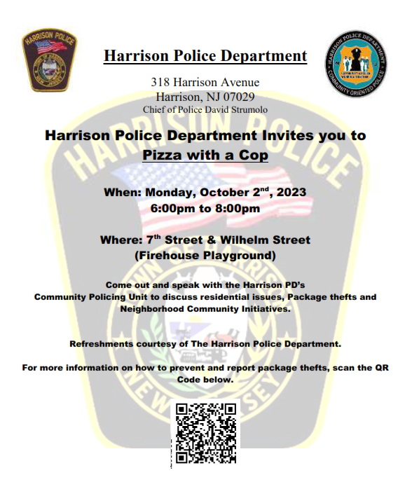 Harrison Police Department Pizza with a Cop