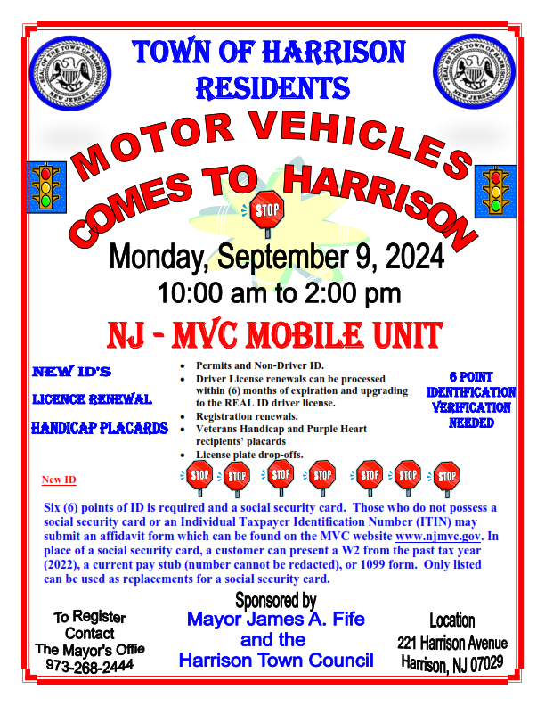 DMV Comes to Harrison 9-9-24