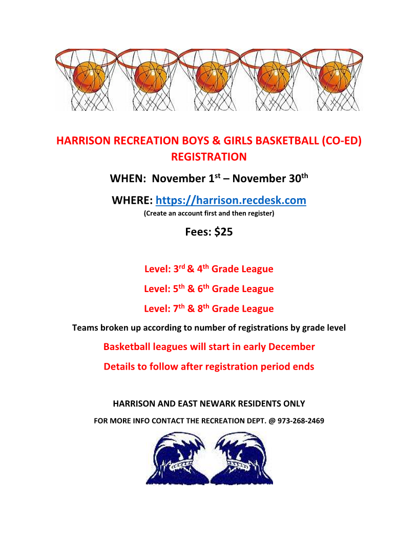 HARRISON RECREATION BASKETBALL REGISTRATION 2024