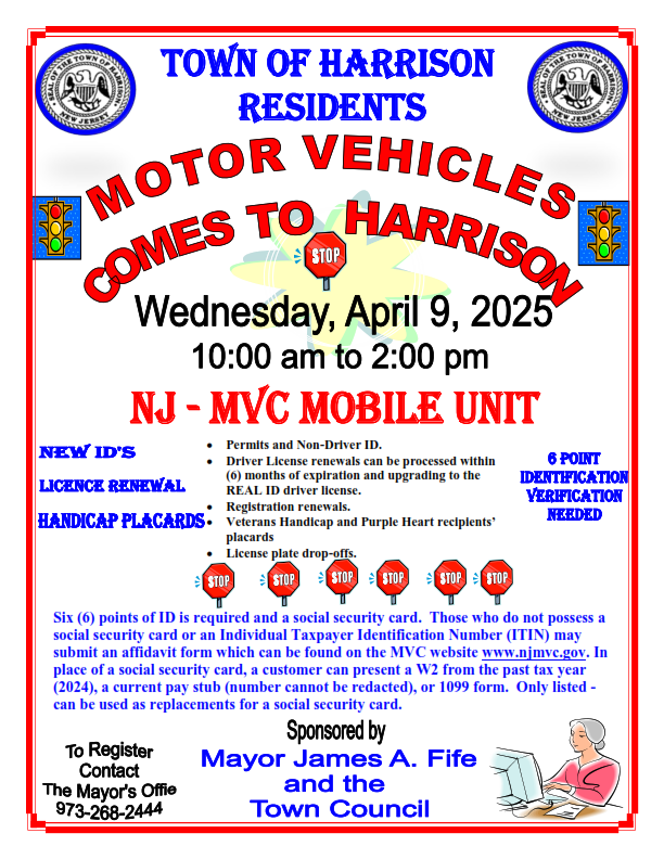 DMV Coming To Harrison on April 9 2025