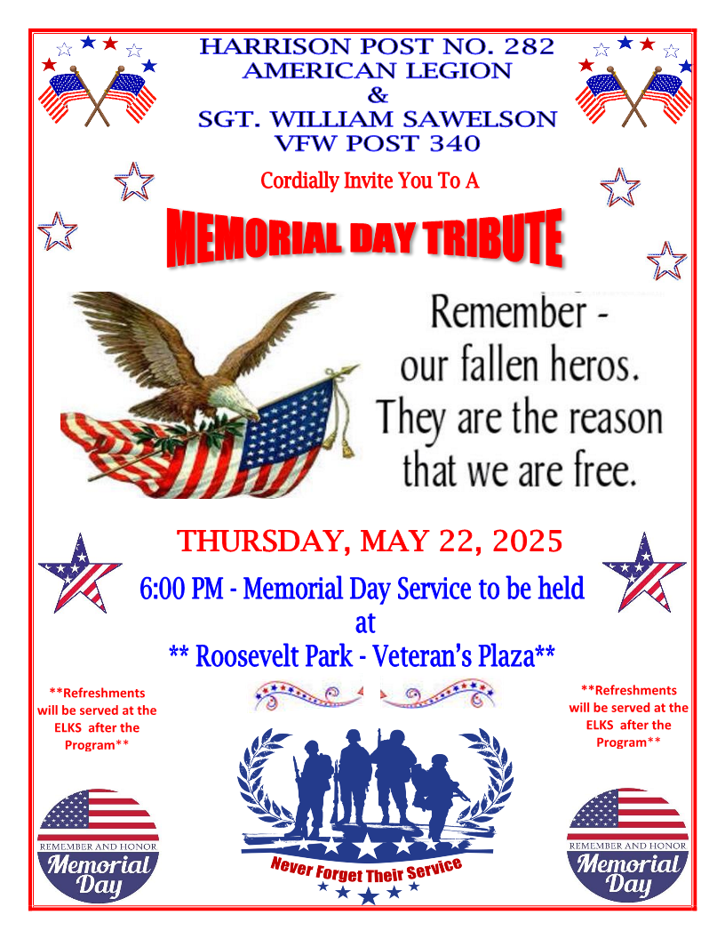 Harrison Memorial Day Tribute May 22 2025