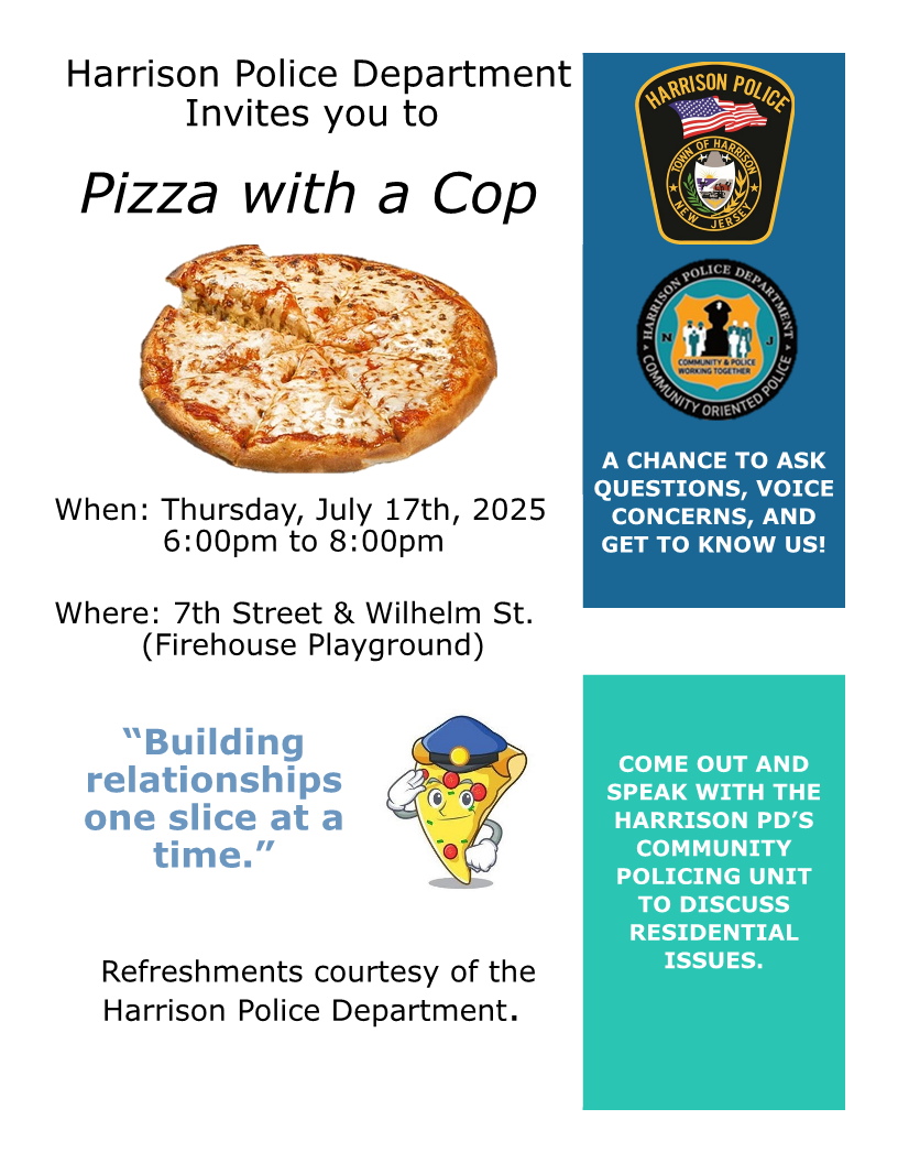 Harrison Police Department Pizza with a Cop July 17 2025