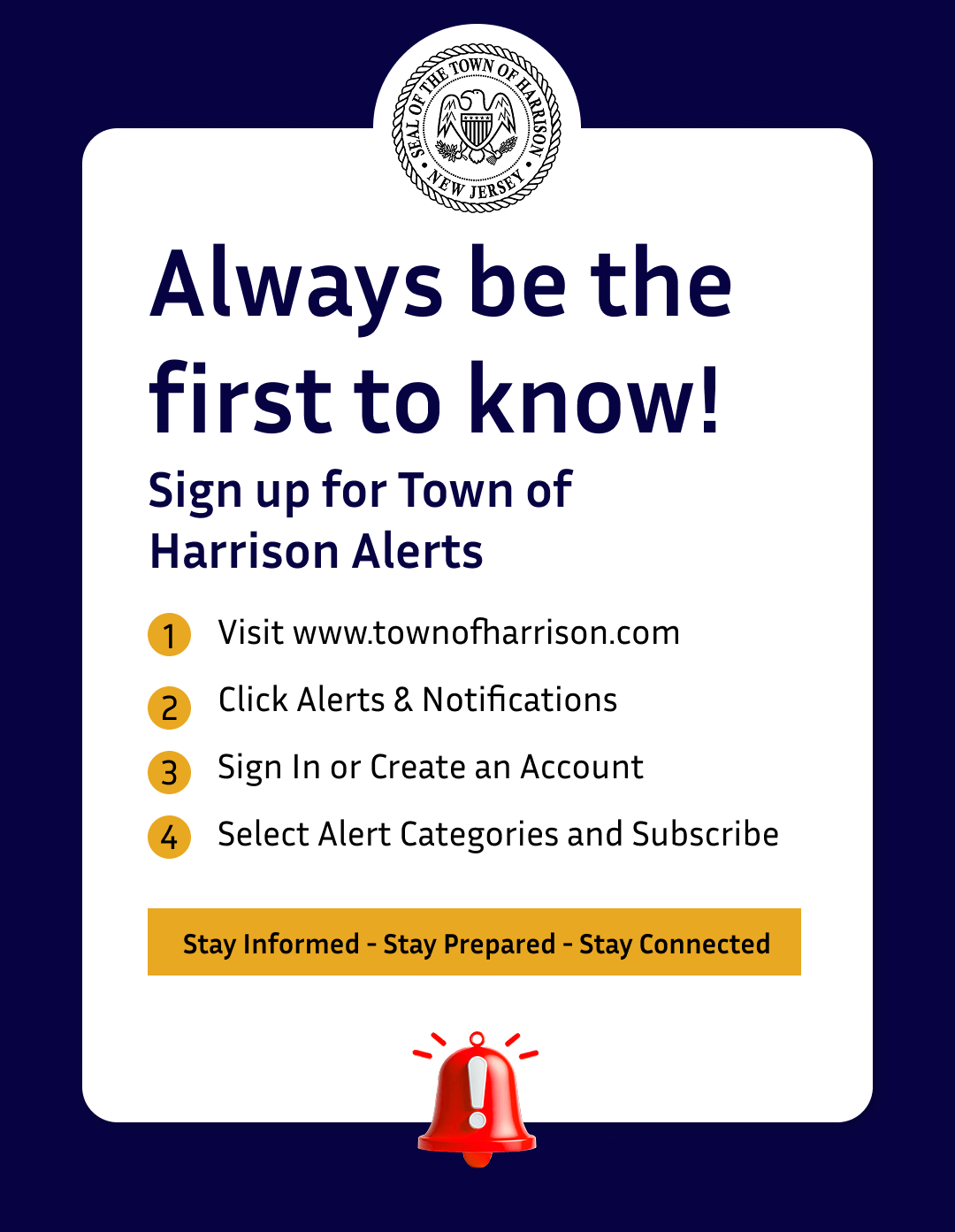Singup for Town of Harrison Alerts