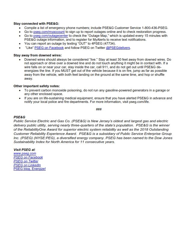 PSEG Winter Storm Release